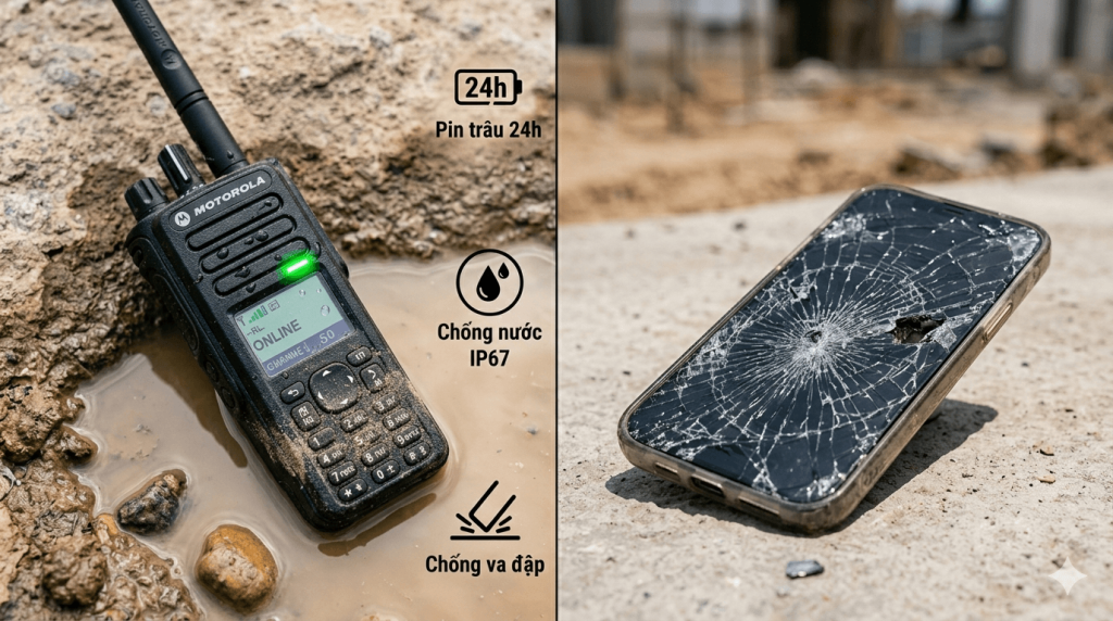 So sánh máy bộ đàm và điện thoại di động
