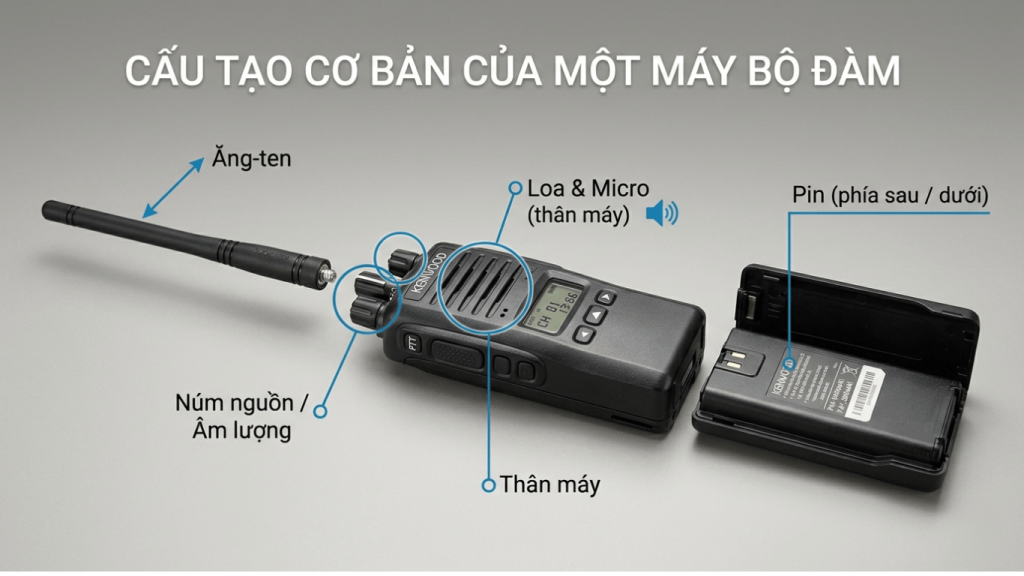 cấu tạo cơ bản của một máy bộ đàm