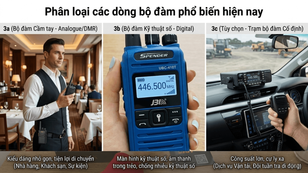 phân loại các dòng bộ đàm phổ biến hiện nay